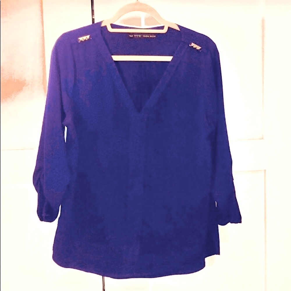 Zara Cobalt Blue Blouse